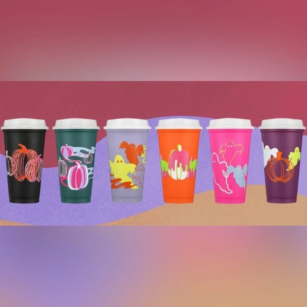 Starbucks Halloween Glow In The Dark reusable hot cups